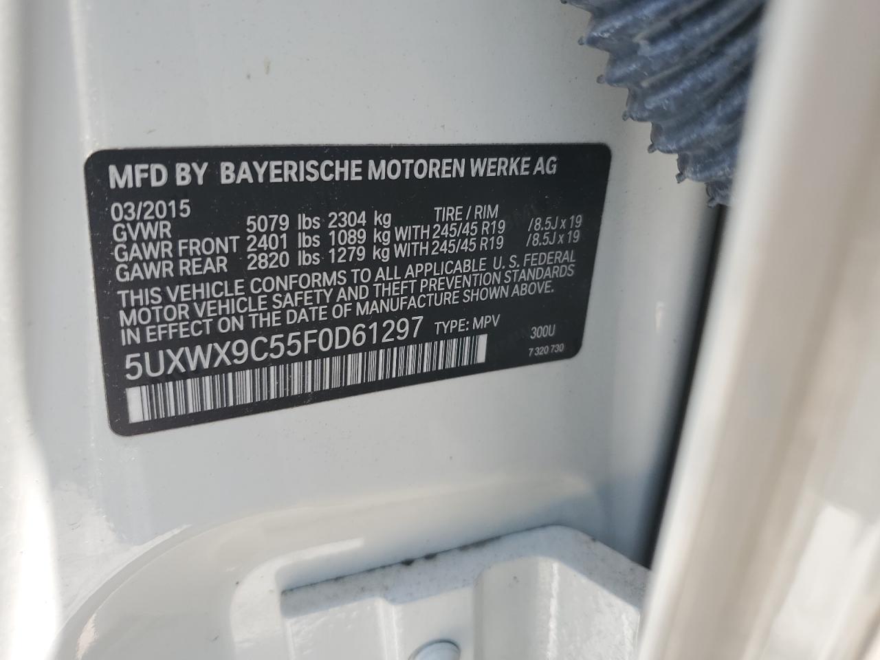 5UXWX9C55F0D61297 2015 BMW X3 xDrive28I