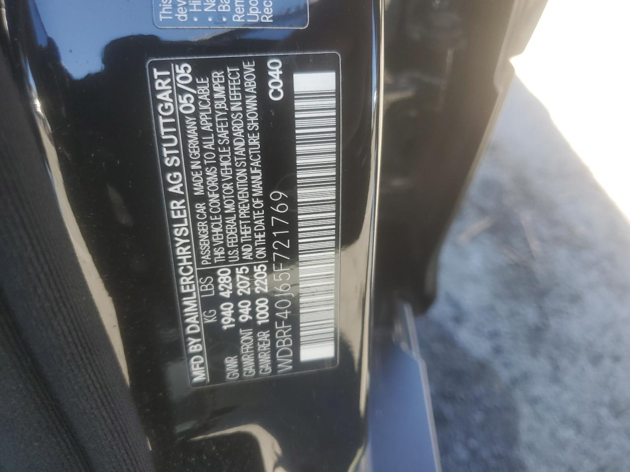 WDBRF40J65F721769 2005 Mercedes-Benz C 230K Sport Sedan