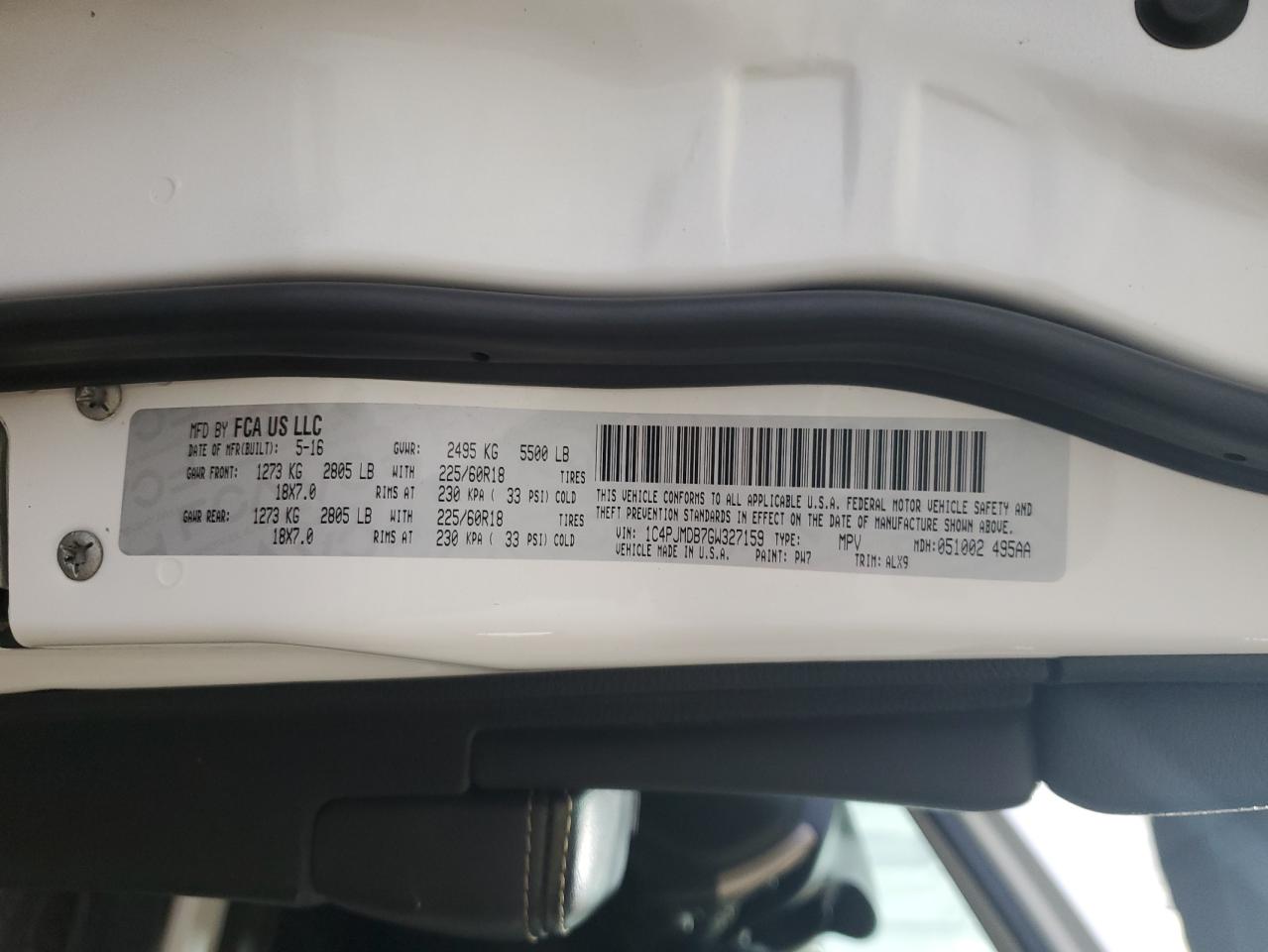 1C4PJMDB7GW327159 2016 Jeep Cherokee Limited