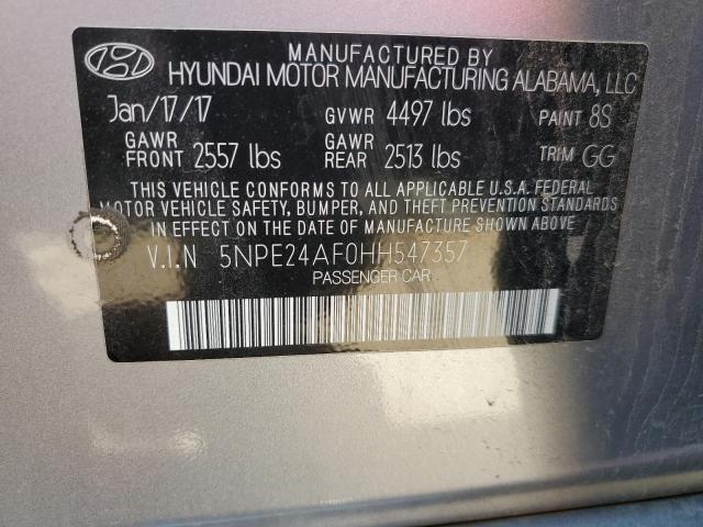 VIN 5NPE24AF0HH547357 2017 Hyundai Sonata, SE no.12