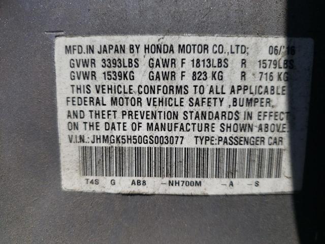 2016 Honda Fit Lx VIN: JHMGK5H50GS003077 Lot: 60975064