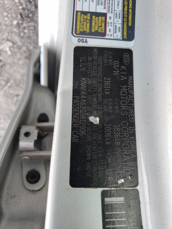 KNAFK4A62G5612936 2016 Kia Forte Lx