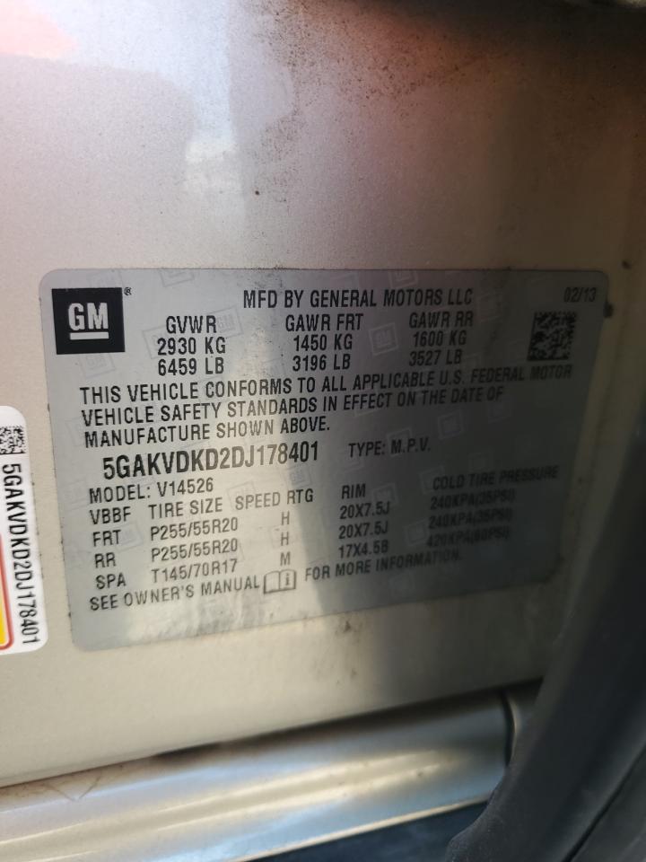 5GAKVDKD2DJ178401 2013 Buick Enclave