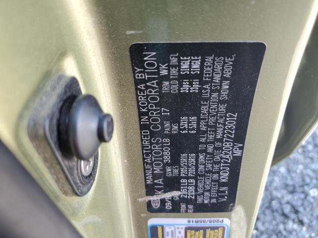 2011 Kia Soul + VIN: KNDJT2A20B7223012 Lot: 62467994