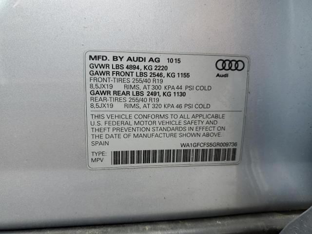 2016 AUDI Q3 PRESTIG - WA1GFCFS5GR009736