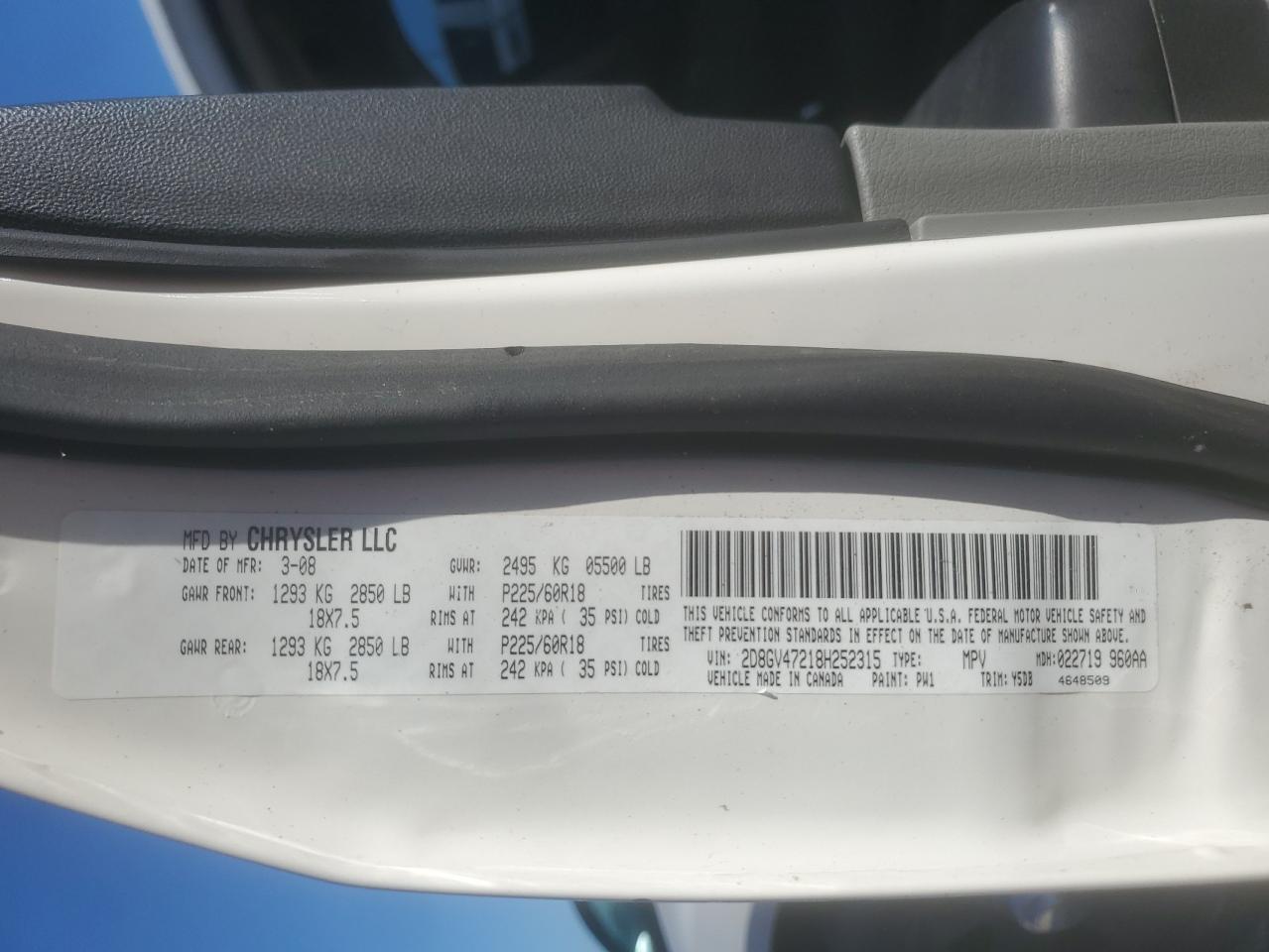 2D8GV47218H252315 2008 Dodge Magnum