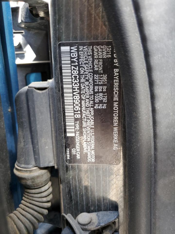 WBY1Z8C33HV890618 2017 BMW I3 Rex