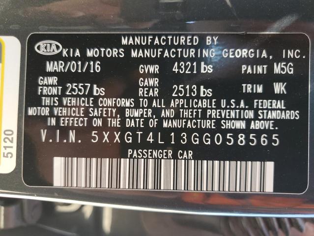 2016 Kia Optima Lx VIN: 5XXGT4L13GG058565 Lot: 61767644