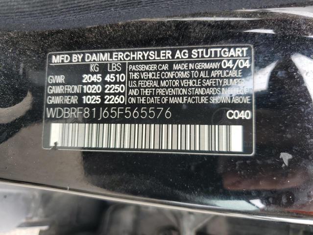 2005 Mercedes-Benz C 240 4Matic VIN: WDBRF81J65F565576 Lot: 62035644