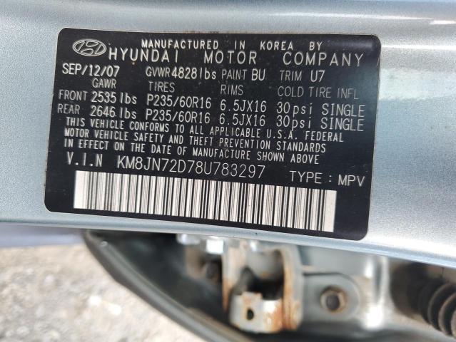 2008 Hyundai Tucson Se VIN: KM8JN72D78U783297 Lot: 61810604