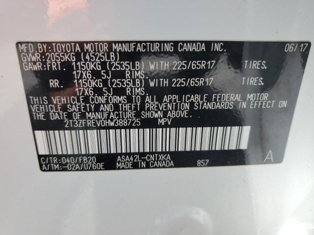 2017 Toyota Rav4 Le VIN: 2T3ZFREV0HW388725 Lot: 60843964