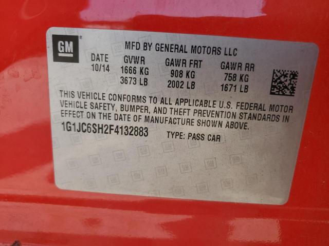 2015 CHEVROLET SONIC LT - 1G1JC6SH2F4132883