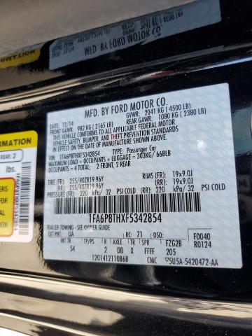 2015 Ford Mustang VIN: 1FA6P8THXF5342854 Lot: 61276614