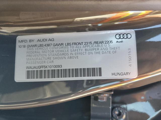 2019 AUDI A3 PREMIUM WAUAUGFF5K1010093  63780894