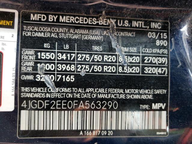 2015 MERCEDES-BENZ GL 350 BLU - 4JGDF2EE0FA563290