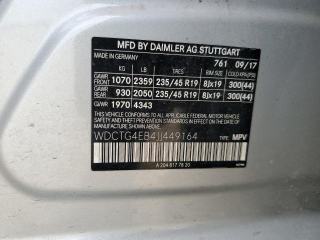 2018 MERCEDES-BENZ GLA 250 - WDCTG4EB4JJ449164