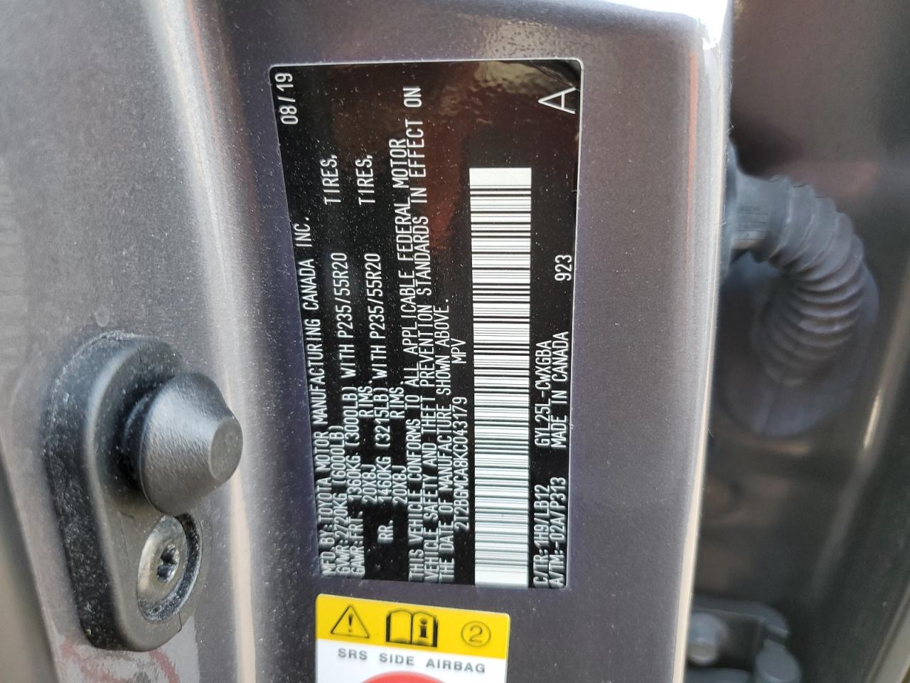 2T2BGMCA8KC043179 2019 Lexus Rx 450H Base