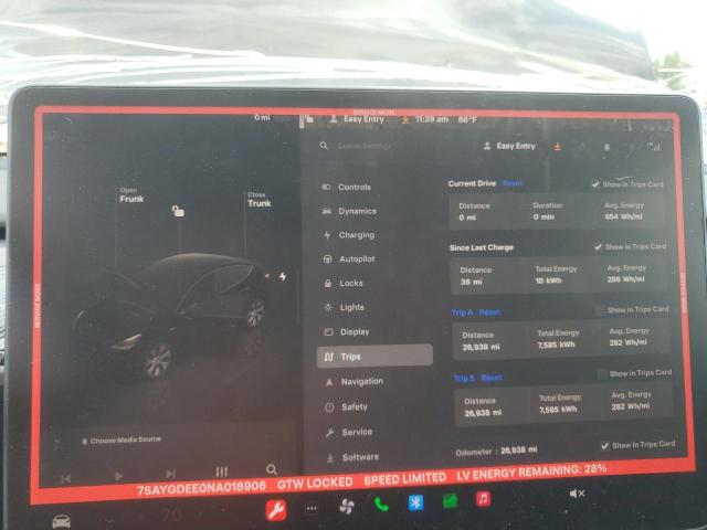 2022 TESLA MODEL Y - 7SAYGDEE0NA018906