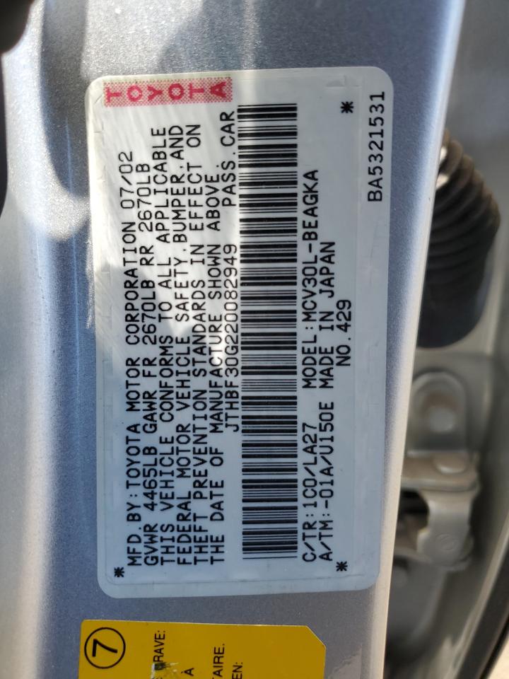 JTHBF30G220082949 2002 Lexus Es 300