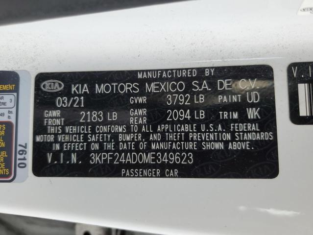 2021 Kia Forte Fe VIN: 3KPF24AD0ME349623 Lot: 62728954