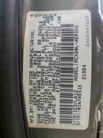 2003 Toyota Avalon Xl VIN: 4T1BF28B03U322056 Lot: 61791324