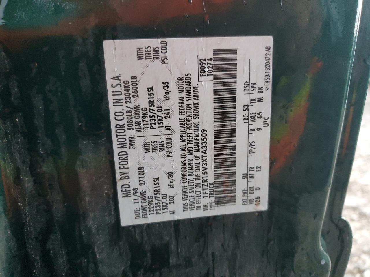 1FTZR15V3XTA33509 1999 Ford Ranger Super Cab