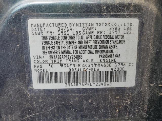 2014 Nissan Sentra S VIN: 3N1AB7AP4EY234063 Lot: 61242144