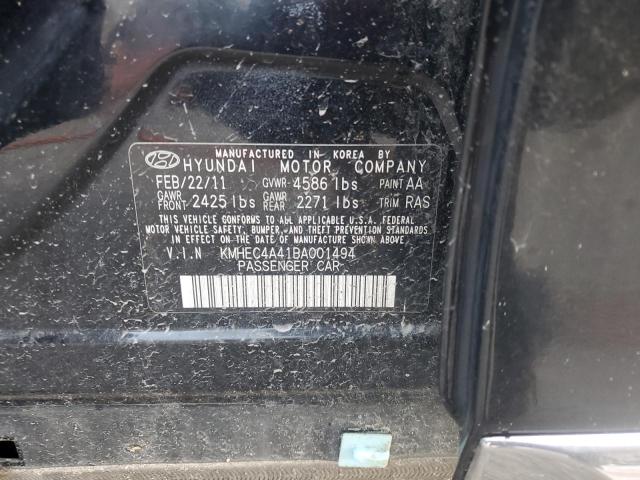 2011 Hyundai Sonata Hybrid VIN: KMHEC4A41BA001494 Lot: 62229514