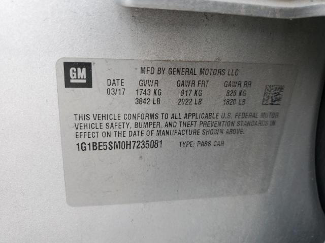 2017 CHEVROLET CRUZE LT - 1G1BE5SM0H7235081