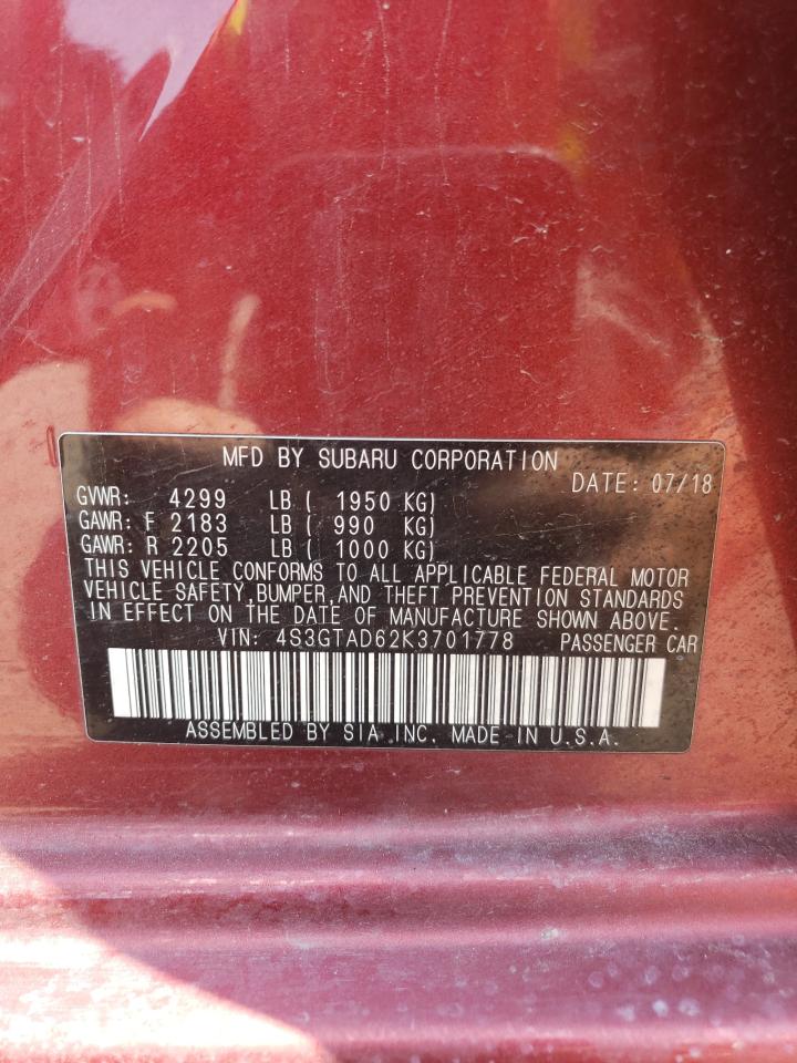 4S3GTAD62K3701778 2019 Subaru Impreza Premium