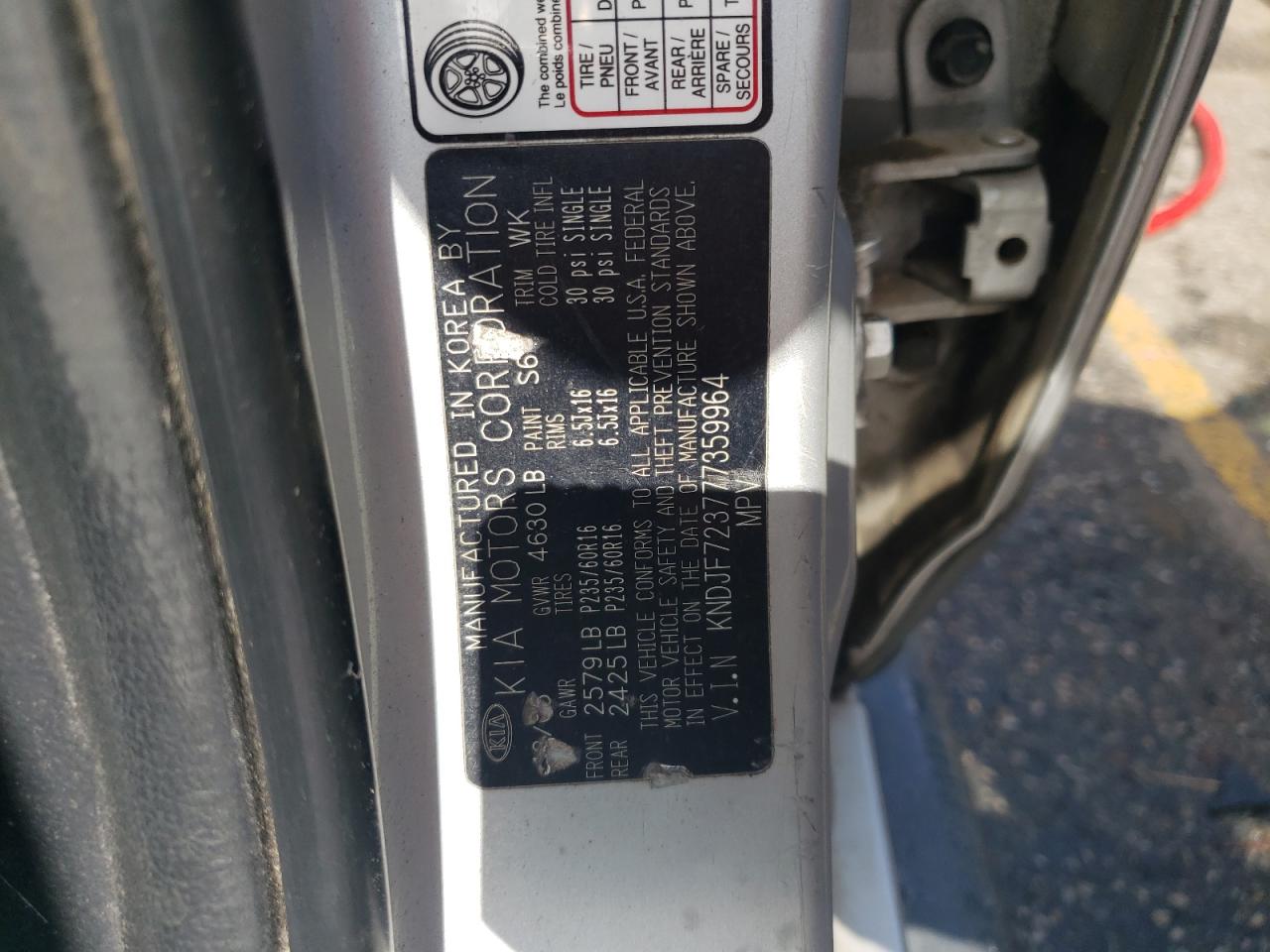 KNDJF723777359964 2007 Kia Sportage Ex