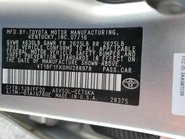 VIN 4T1BF1FK0HU288978 2017 Toyota Camry, LE no.13