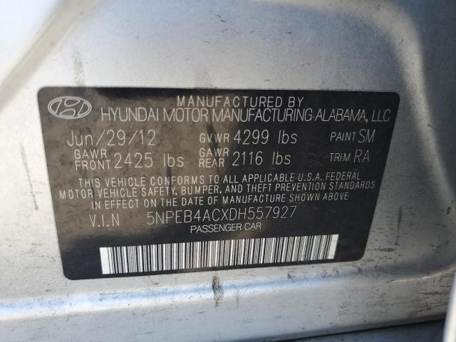 2013 Hyundai Sonata Gls VIN: 5NPEB4ACXDH557927 Lot: 61663324