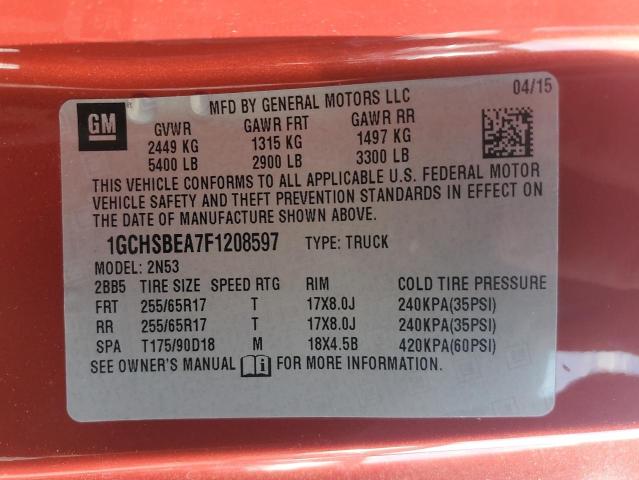 2015 CHEVROLET COLORADO L - 1GCHSBEA7F1208597