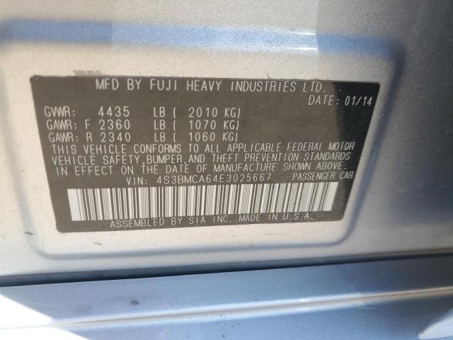 2014 Subaru Legacy 2.5I VIN: 4S3BMCA64E3025667 Lot: 62356444