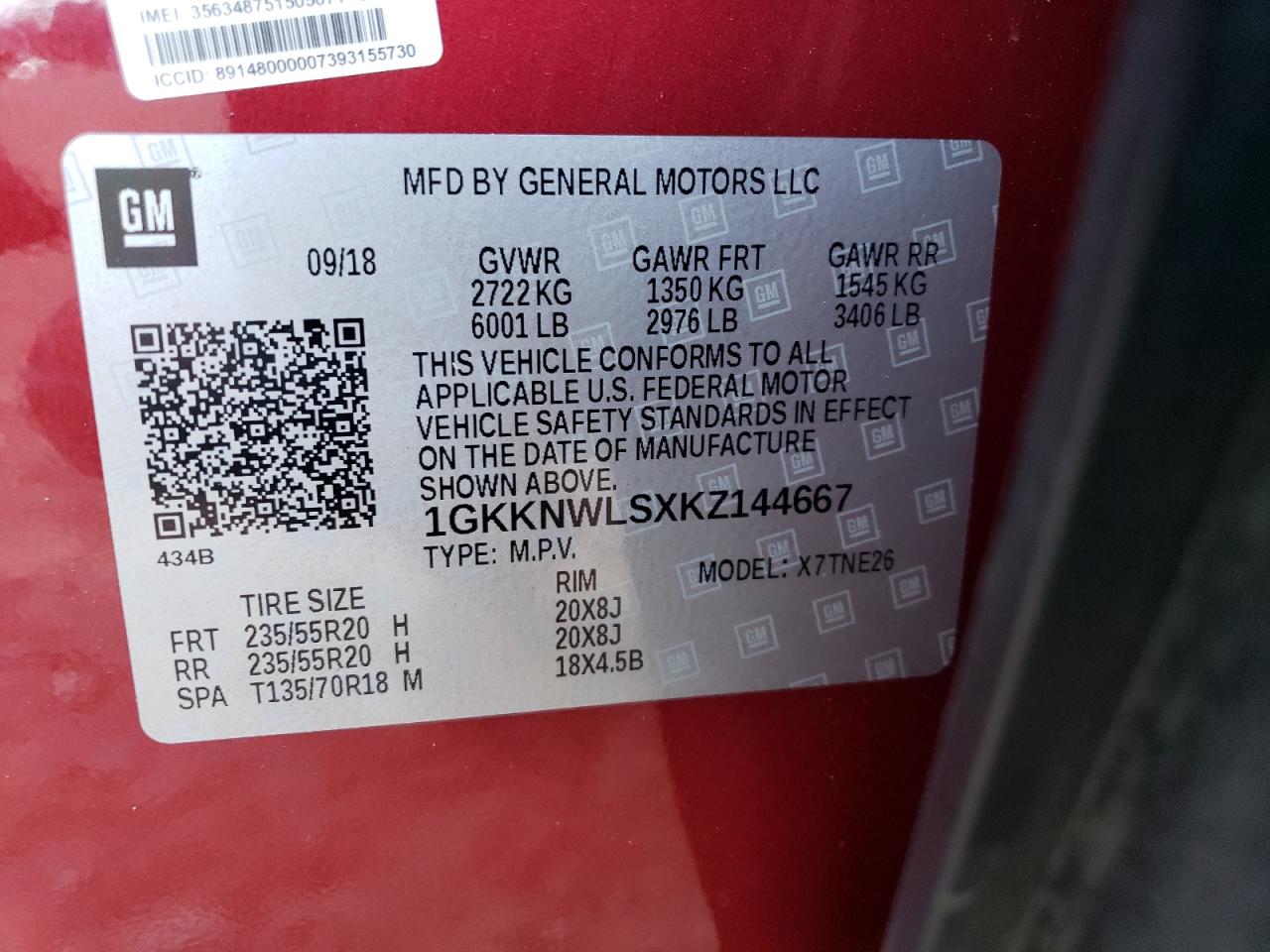 1GKKNWLSXKZ144667 2019 GMC Acadia Slt-2