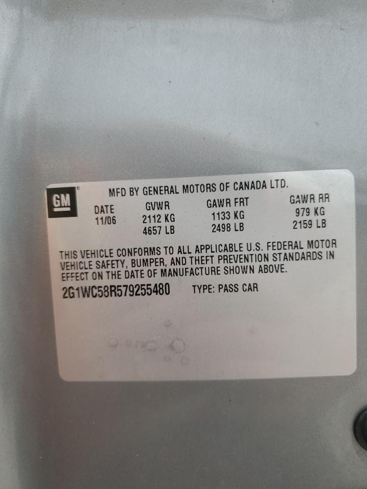 2G1WC58R579255480 2007 Chevrolet Impala Lt