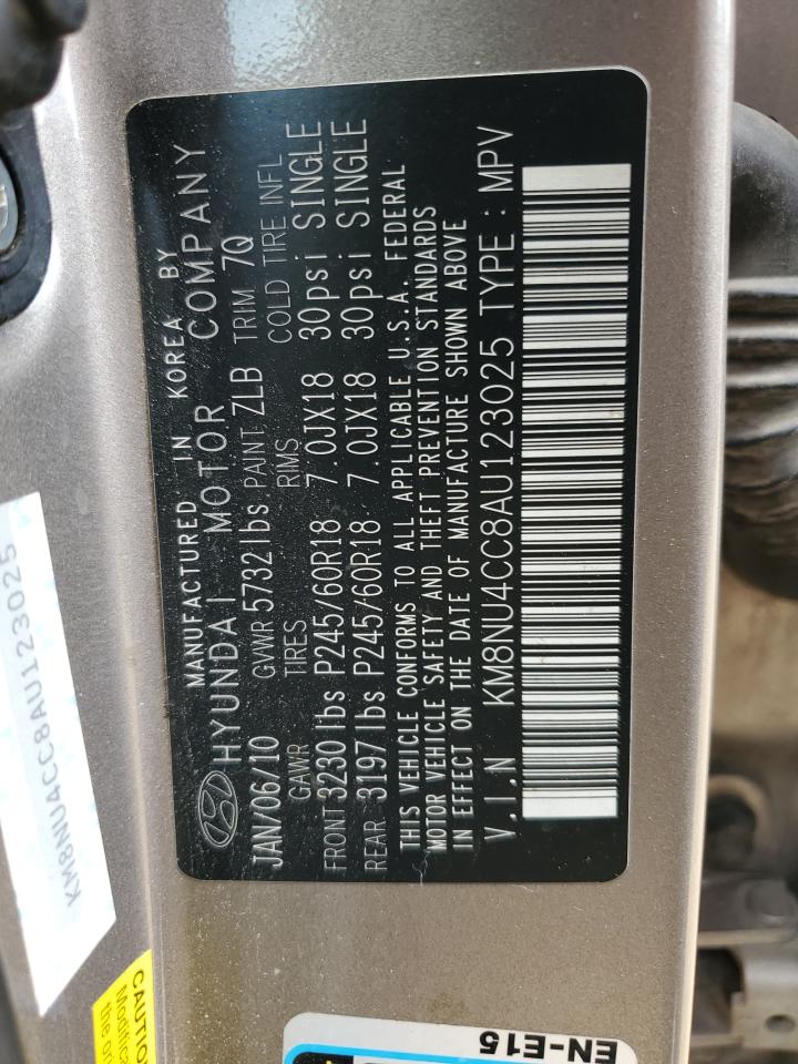 KM8NU4CC8AU123025 2010 Hyundai Veracruz Gls