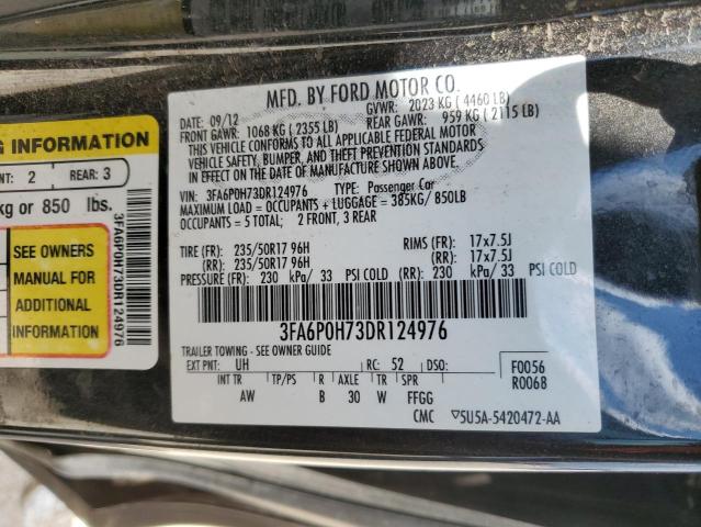 VIN 3FA6P0H73DR124976 2013 Ford Fusion, SE no.12