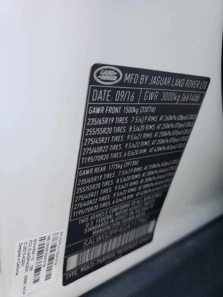 SALWG2PF4GA117962 2016 Land Rover Range Rover Sport Se