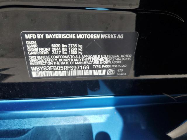 2024 BMW I4 xDrive 40 VIN: WBY83FB05RFS97169 Lot: 61485794