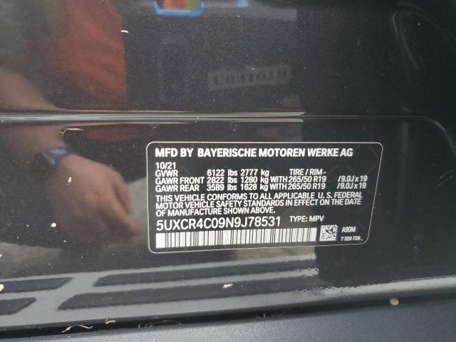 2022 BMW X5 Sdrive 40I VIN: 5UXCR4C09N9J78531 Lot: 61741264