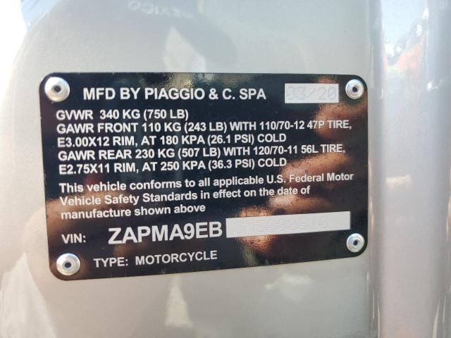 2021 VESPA ELETTRICA ZAPMA9EB6M5000010