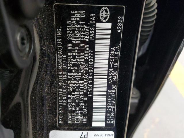 VIN 4T1BF1FK4GU183777 2016 Toyota Camry, LE no.12