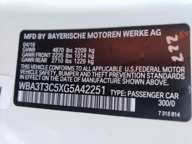 VIN WBA3T3C5XG5A42251 2016 BMW 4 Series, 435 I no.12