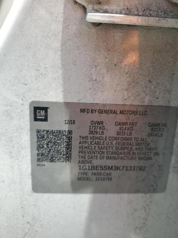 2019 CHEVROLET CRUZE LT - 1G1BE5SM3K7133782