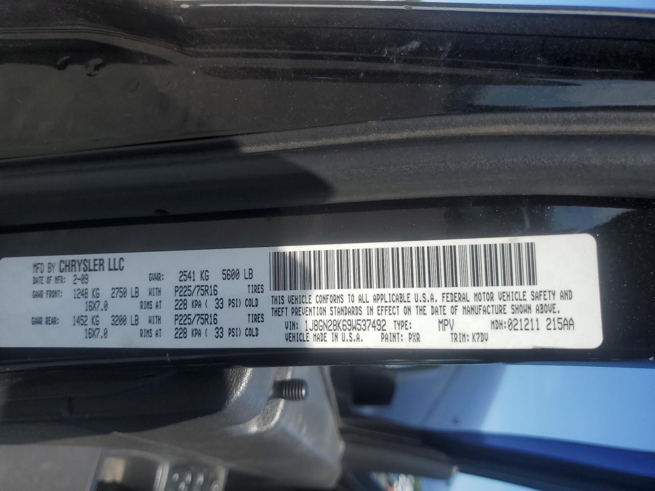 1J8GN28K69W537492 2009 Jeep Liberty Sport 1J8GN28K69W537492 2009 Jeep Liberty Sport
