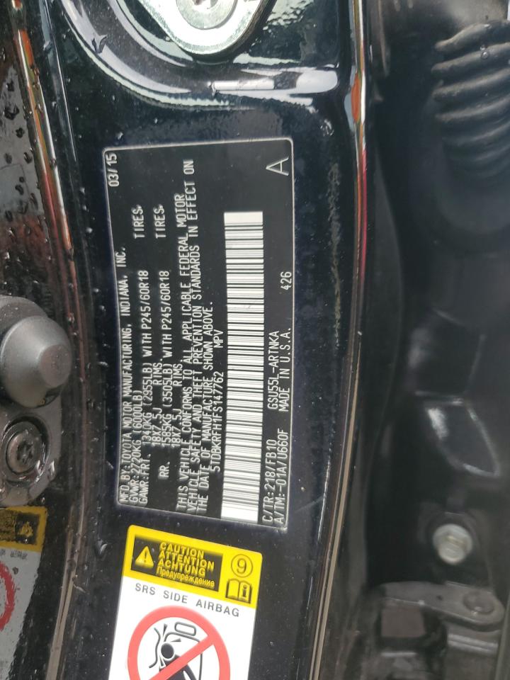 5TDBKRFH1FS147762 2015 Toyota Highlander Le