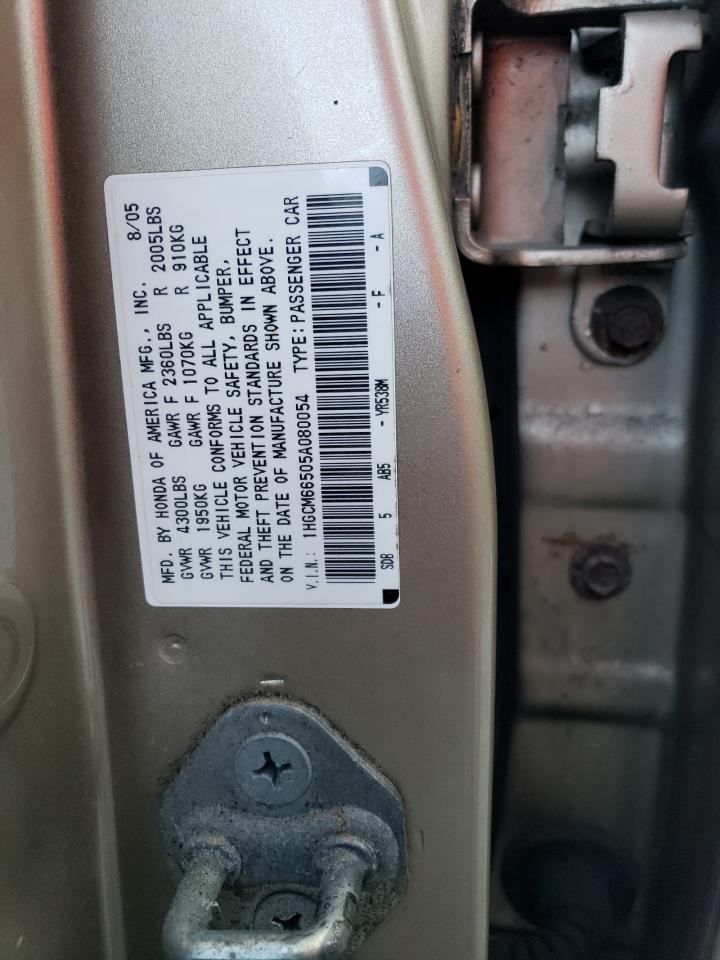 1HGCM66505A080054 2005 Honda Accord Ex