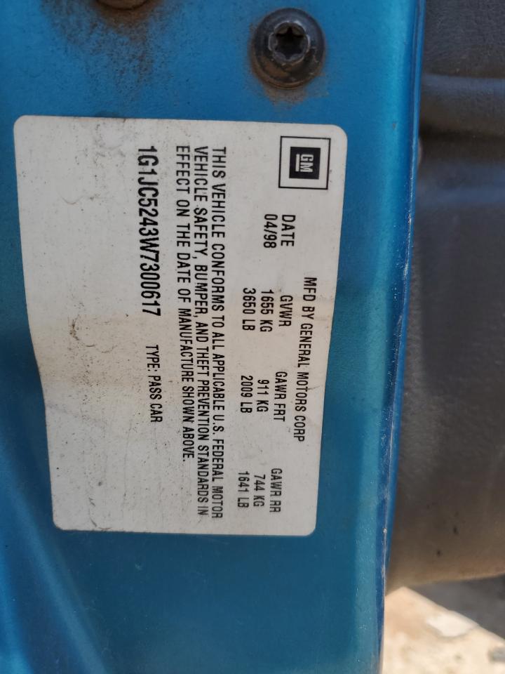 1G1JC5243W7300617 1998 Chevrolet Cavalier